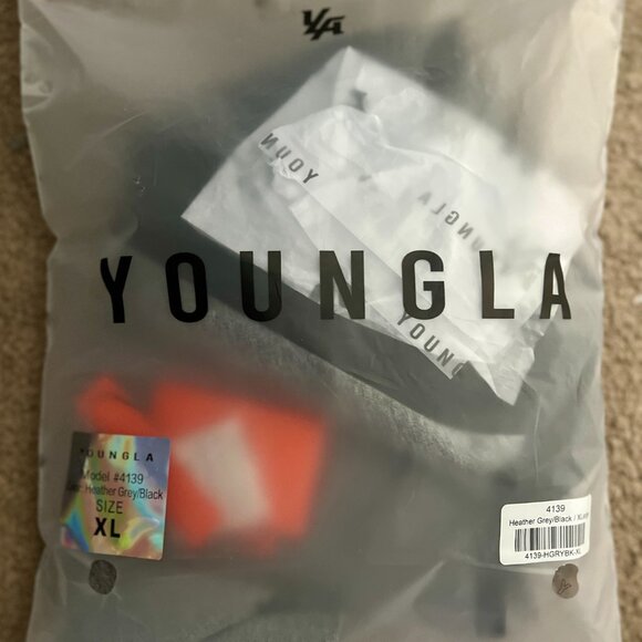 YoungLA 4139 - Oversized Baseball Tees (X-Large/Gray and Black) - Picture 3 of 3